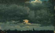 unknow artist Stormy Sky over Landscape with Distant Church oil painting picture wholesale